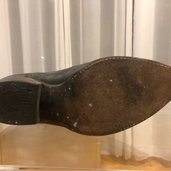 Leather Tony Lama Boots; Size 10. Worn with lots of old wear marks as pictured. - Picture 3 of 14